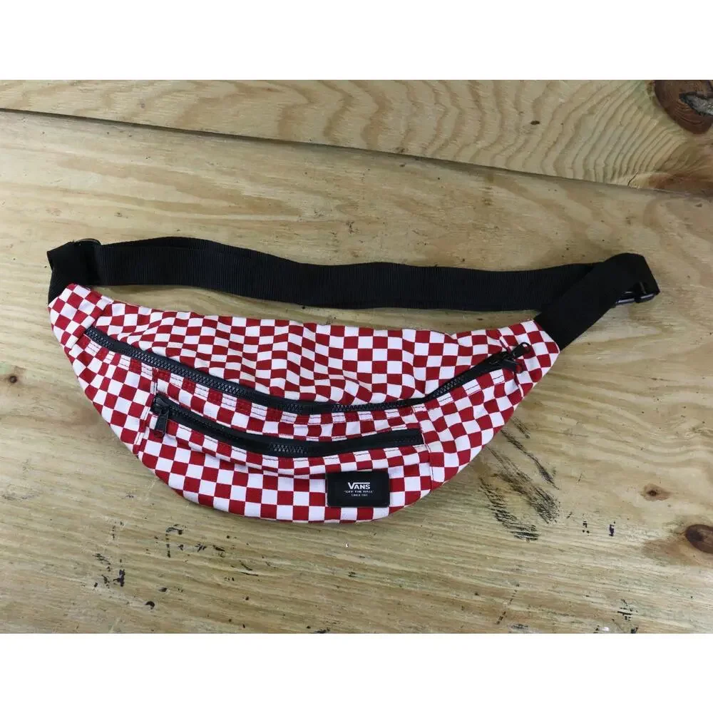New Vans Off The Wall Fanny Pack Red Check Print Belt Bag
